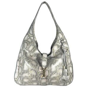 G.I.L.I. Verona hobo in snakeskin embossed print with gold hardware NWOT
